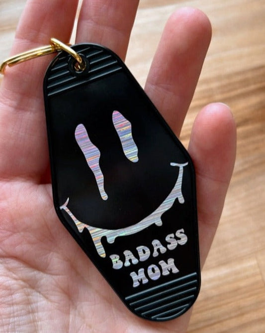 Badass Mom Hotel Style Keychain