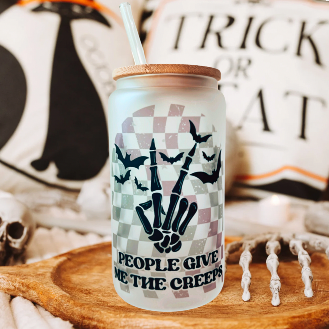 People Give Me The Creeps 16oz Frosted Glass Tumbler