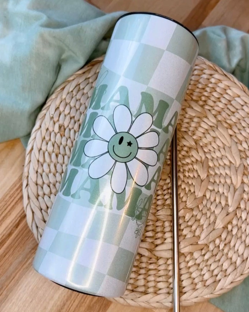 MAMA Checkered Flower Tumbler