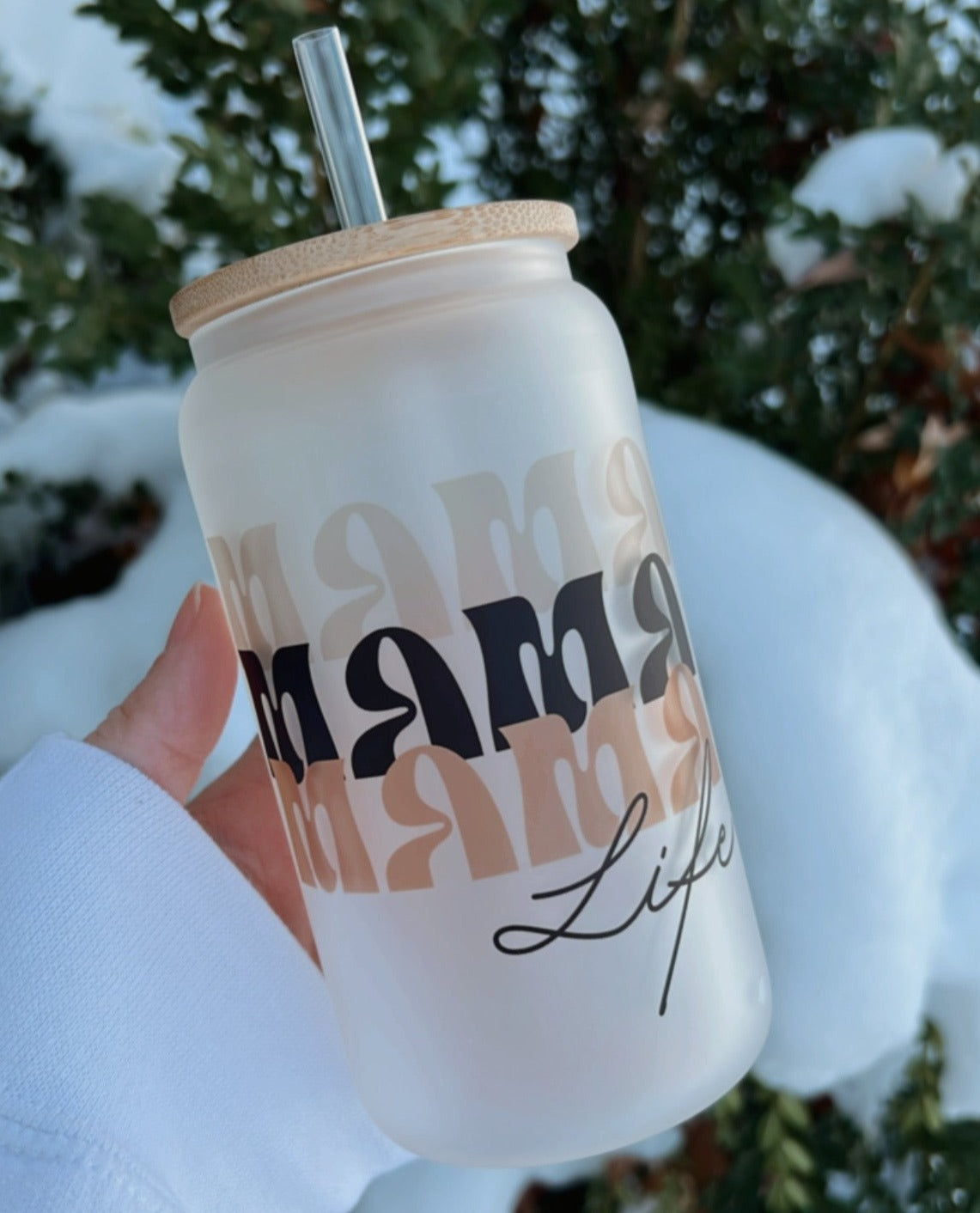 Mama Life 16oz Glass Tumbler