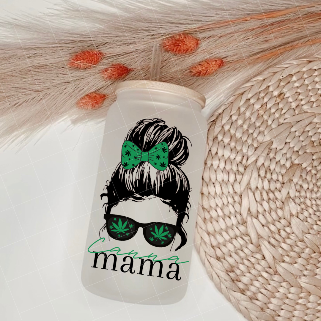 Canna Mama / Queen 16oz Glass Tumbler