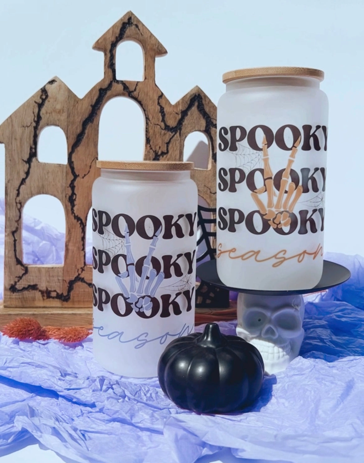 Spooky Season 16oz Glass Tumbler