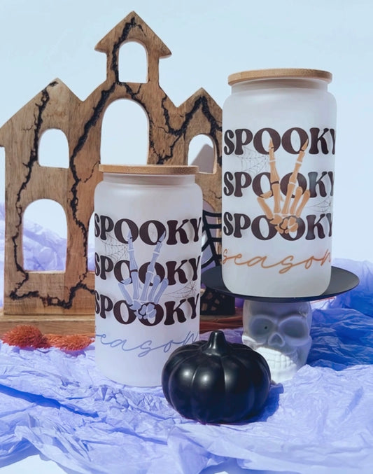 Spooky Season 16oz Glass Tumbler